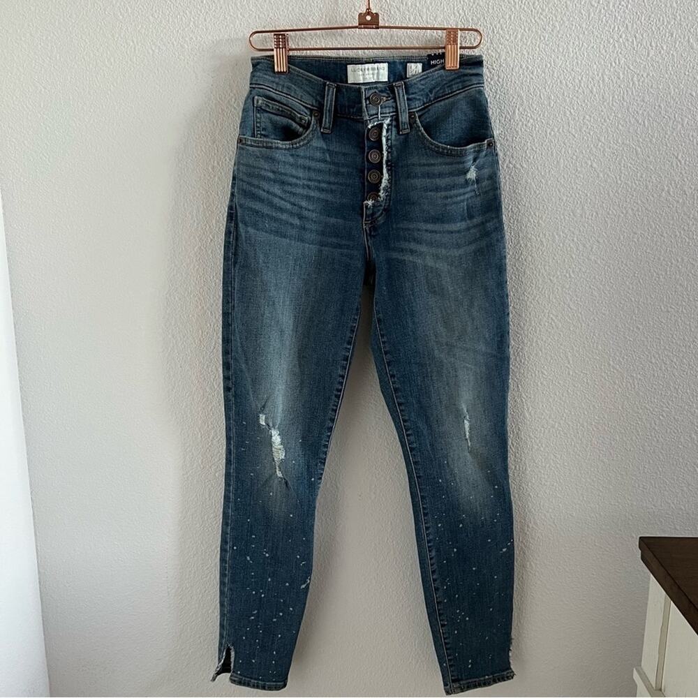 NWT Lucky Brand High Rise Skinny Bridgette Jeans Distressed Exposed Button Fly 2